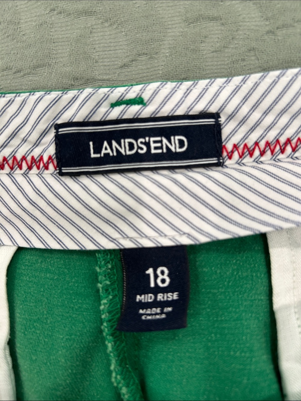 Lands' End Women's Bright Green Chino Bermuda Shorts - Picture 2 of 4